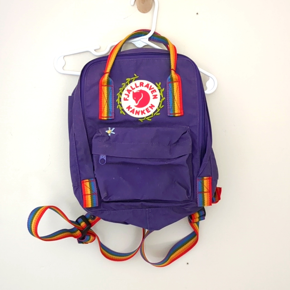 Purple and Rainbow Fjallraven Kanken Kids Backpack